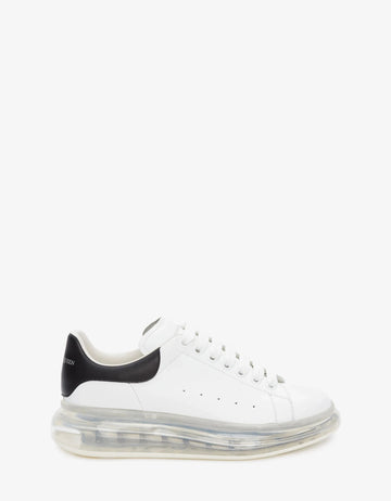 Alexander McQueen Men's Oversized Transparent Sole Sneaker in White/black