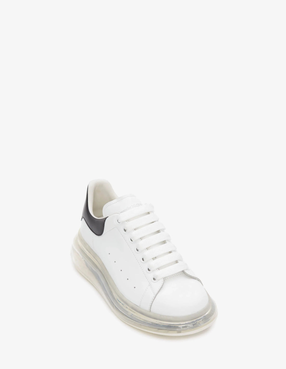 Alexander McQueen Men's Oversized Transparent Sole Sneaker in White/black