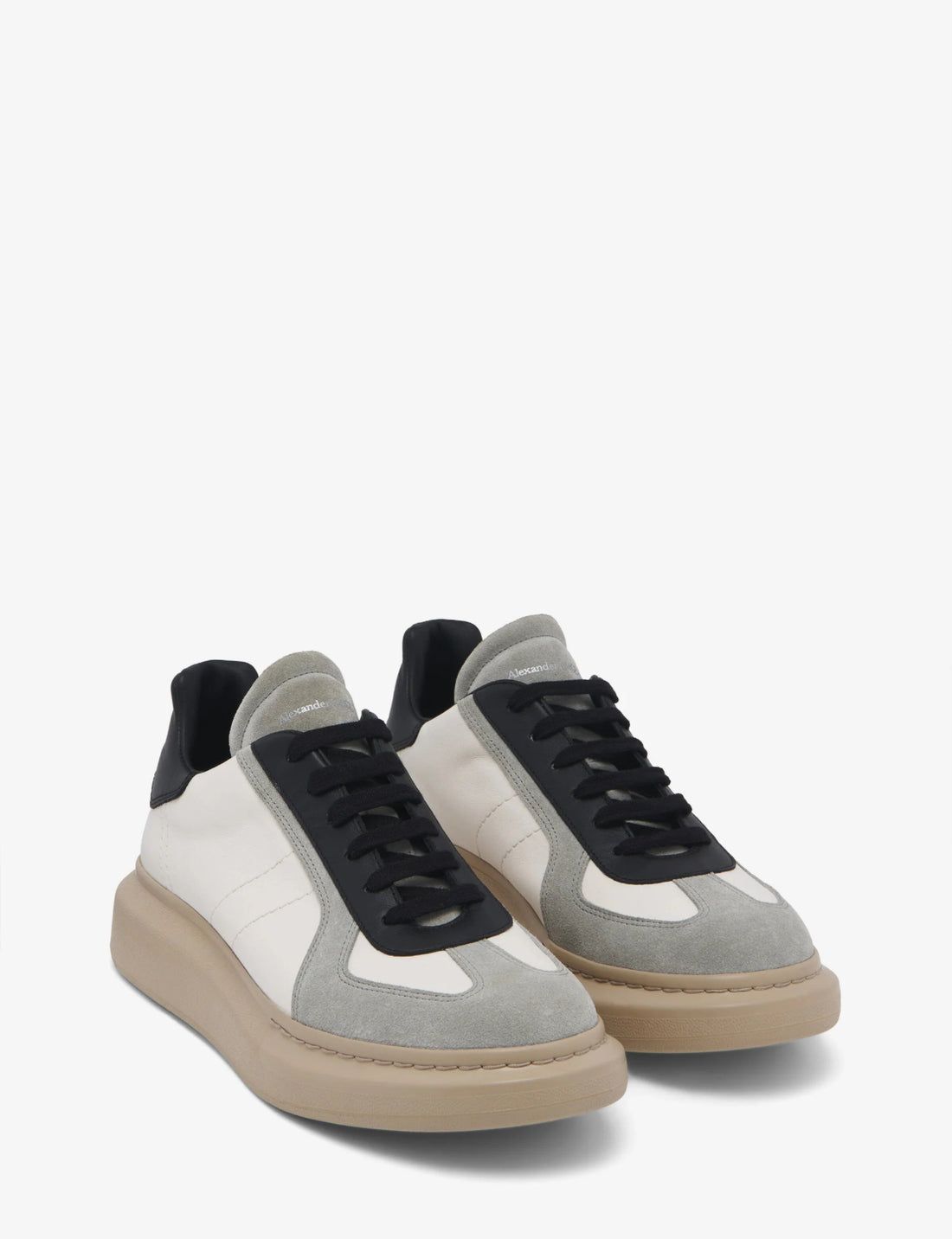 Alexander McQueen Men's Oversized Retro Sneaker in Off White/grey/black