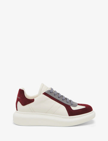 Alexander McQueen Men's Oversized Retro Sneaker in Off White/burgundy/grey