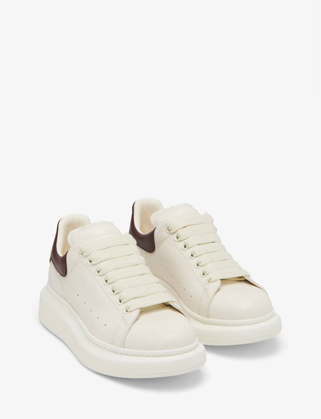 Alexander McQueen Men's Oversized Sneaker in Off-white/bordeaux