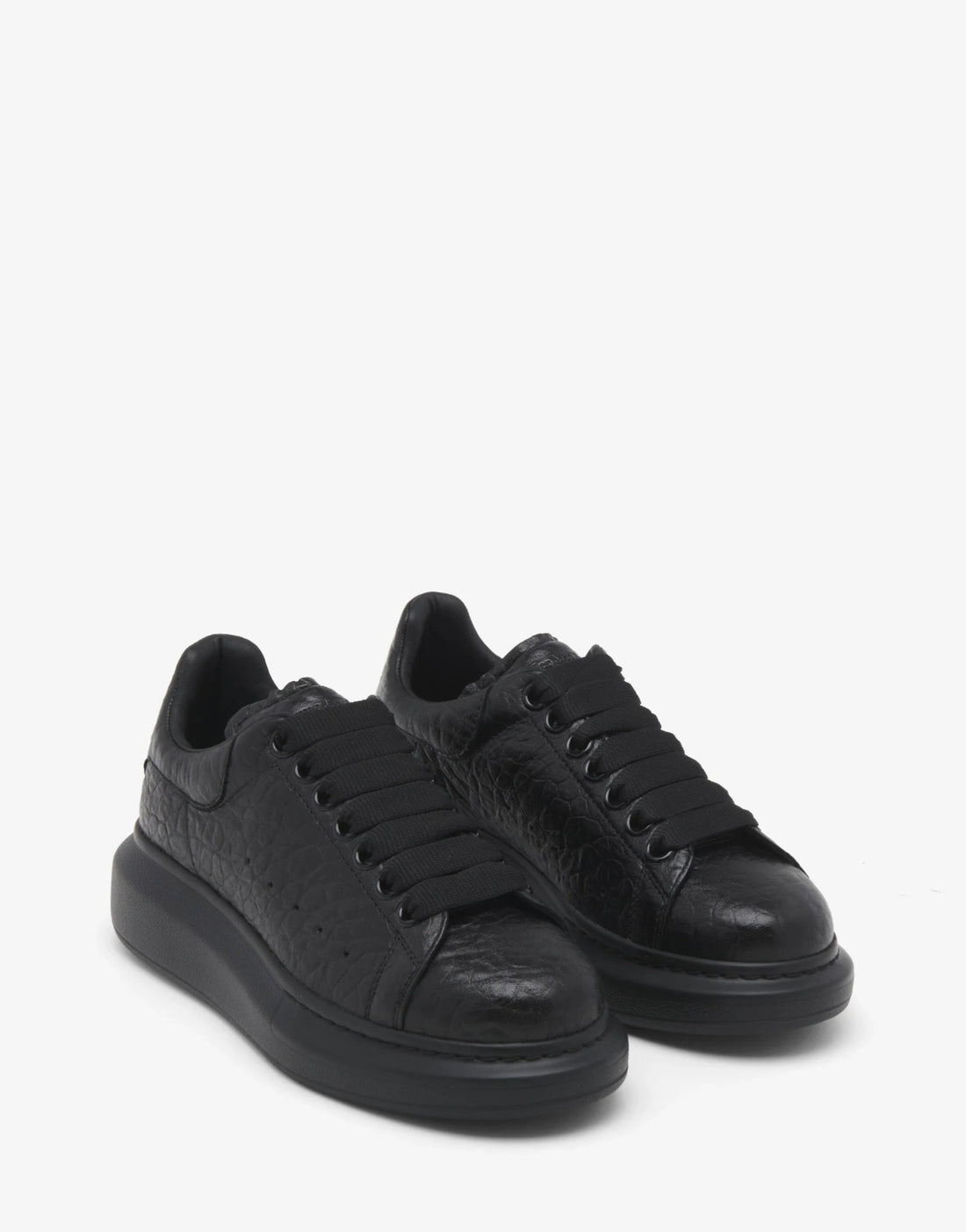 Alexander McQueen Men's Oversized in Black Grainy Leather